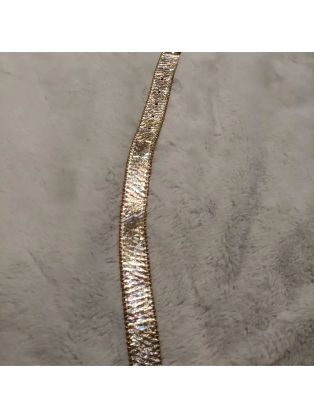 B.B. Simon Belt 36 Iridescent Silver Gold Beaded Y2K Runway Maximalist Designer